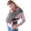 Ergobaby Embrace Cozy Newborn Baby Wrap Carrier (7-25 Pounds), Ponte Knit, Heather Grey